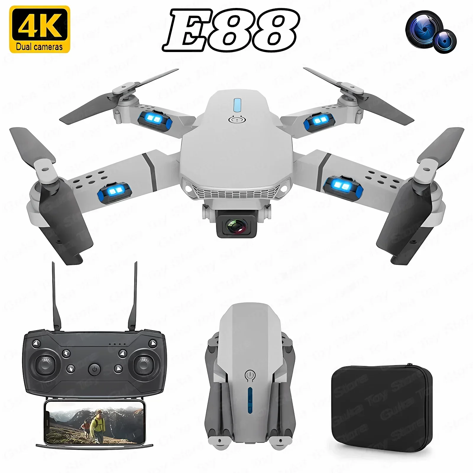 E88 Pro WIFI FPV Drone Wide An - Drone Ae Rc ulasan dan harga